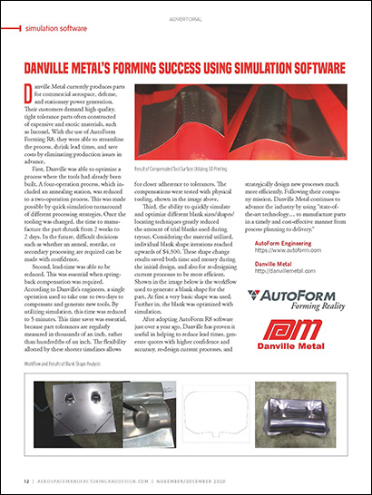 Danville Metal’s Forming Success Using Simulation Software (PDF 385 KB)